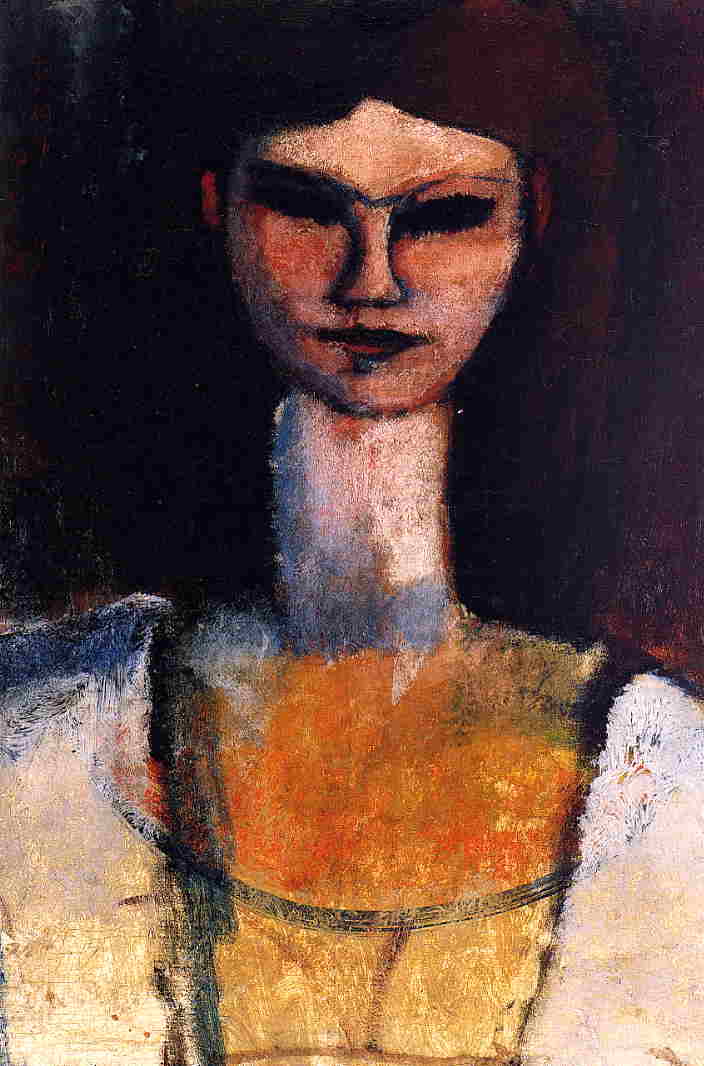 Bust of a Young Woman - Amedeo Modigliani Paintings